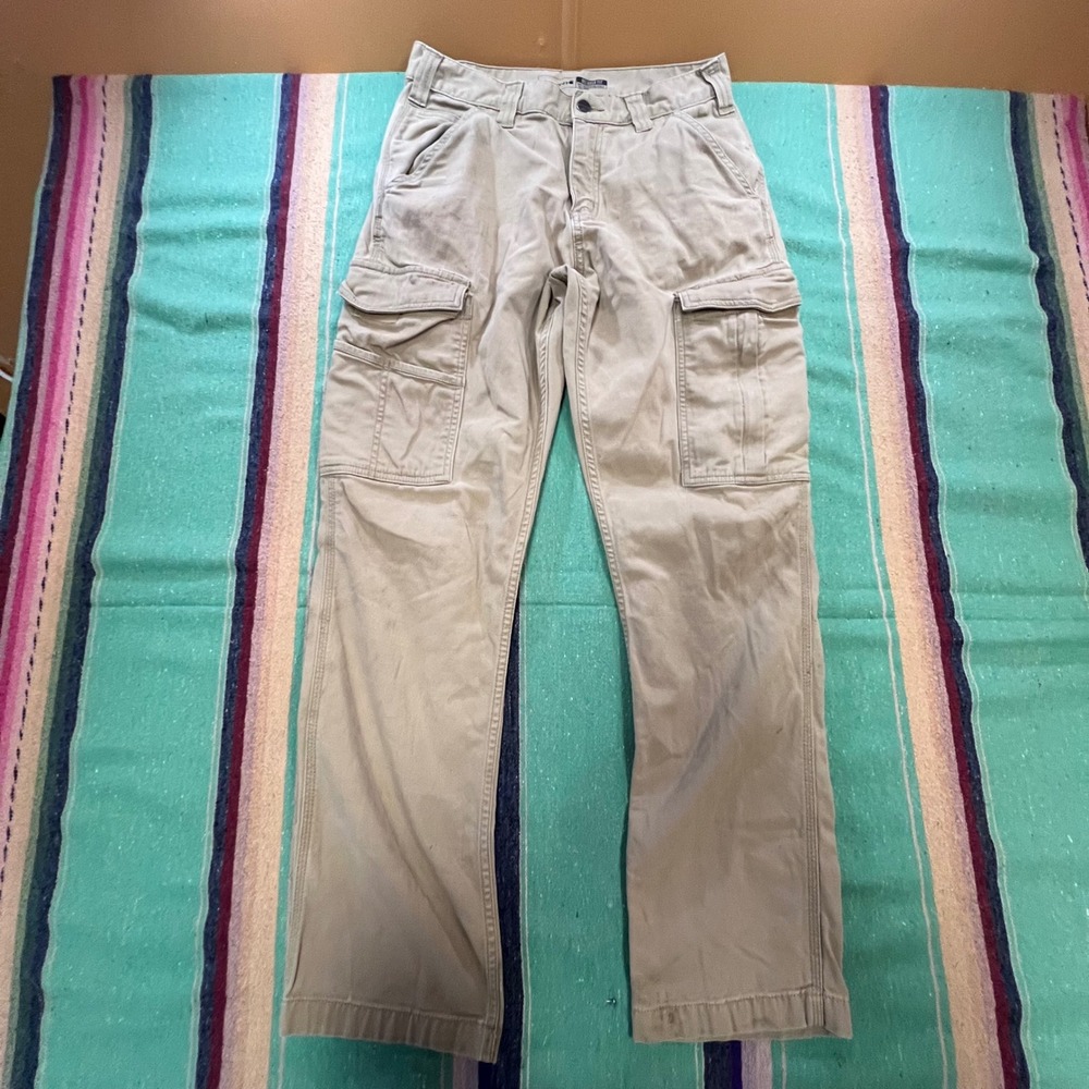 Carhartt Cargo Pants Mens 30x32 Tan Relaxed Fit BN3574-M Rugged Workwear